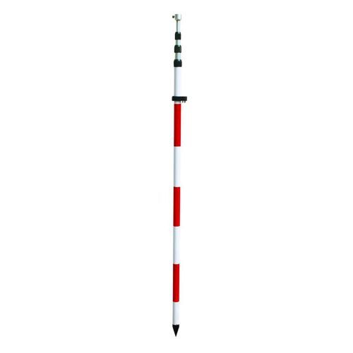 Red & White 5m Prism/GNSS Pole